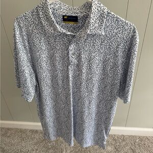 White Patterned Polo Shirt